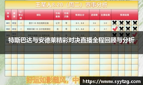 特斯巴达与安德莱精彩对决直播全程回顾与分析
